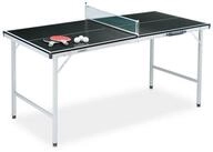 relaxdays Tischtennisplatte Schwarze Tischtennisplatte mit Zubeh&ouml;r