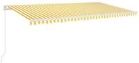 vidaXL Markise Markise Manuell Einziehbar 600x350 cm Gelb und Wei&szlig; (1-St)