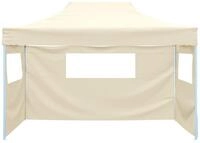 vidaXL Faltzelt, Zelt mit 3 Seitenteilen 3x4,5 m Creme