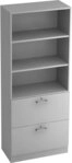 HAMMERBACHER Regal Regal 5 OH 80x42x200,4cm 2HR Sockelblende Griff CE Grau/Grau