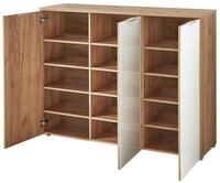 Tchibo - 3-t&uuml;riger Schuhschrank &raquo;Telde&laquo; - 134x40x104cm - silber - Glas / Metall