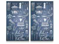 NeueTischkultur Herdabdeckplatten Set 2-teilig Lovely Kitchen blau 20884793