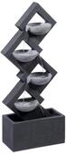 Dobar Gartenbrunnen mit 4 Schalen und LEDs - 41,5x20,5x100,5cm - grau -
