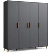 Rauch Dreht&uuml;renschrank &raquo;Shinjo&laquo; - 187x53x203cm - grau - Holz / Holz
