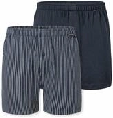 2 Schiesser Jersey-Boxer - Herren - Gr. S/4 - dunkelblau/gestreift