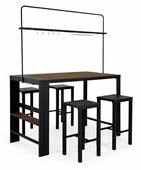 Leco Bartisch und 4 Hocker - 157x209x80cm - braun -