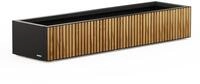 Herstera Pflanzkasten - 150x40x25cm - schwarz - Stahl / Holz / Kiefernholz