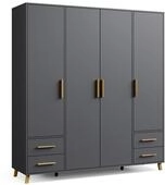 Rauch Dreht&uuml;renschrank &raquo;Shinjo&laquo; - 187x53x203cm - grau - Holz / Holz