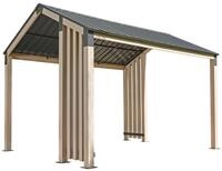Sojag Pavillon mit Stahldach - 1x15x185cm - schwarz - Aluminium / Stahl / Stahl
