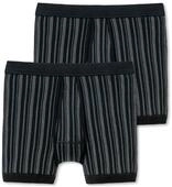 2 Schiesser Shorts in Feinripp - Herren - Gr. L/6 - schwarz