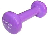 HMS Kurzhantel Fitness (Gusseisen mit Vinylbeschichtung) 0,75kg violett - 1 St&uuml;ck