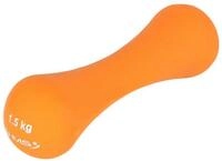HMS Kurzhantel Fitness 17025 aus Gusseisen mit Neoprenbeschichtung 1,5kg orange