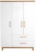 roba &raquo;Finn&laquo; 3-t&uuml;riger Kleiderschrank - 134,5x55x200cm - wei&szlig; - Holz / Buchenholz