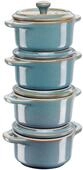 4 Staub Keramik-Cocottes - t&uuml;rkis