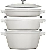 Staub Gusseisen-Kochtopfset &raquo;Stackable&laquo; - silber