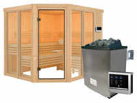 Tchibo Karibu Sauna »Scarlett 3« im Set mit 9-kW-Ofen und finnischer Steuerung -