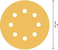 BOSCH Schleifpapier Schleifpapier-Set f&uuml;r Exzenterschleifer, 125&nbsp;mm, 8&nbsp;L&ouml;cher, G,
