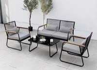 acamp Gartenlounge-Set Stahl Gartenm&ouml;bel Sitzgruppe Gartensofa schwarz, Garten