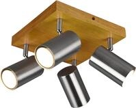 TRIO Leuchten Deckenstrahler Marley, ohne Leuchtmittel, mit Holz Baldachin,...