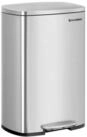 SONGMICS M&uuml;lleimer, Abfalleimer, 50 L, luftdicht, Stahl, K&uuml;che, silbern,Wei&szlig;