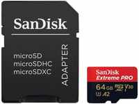 Sandisk Extreme PRO microSDXC™-UHS-I-KARTE Speicherkarte (64 GB, Video Speed...