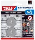 tesa Klebehaken 2x tesa Klebeschraube f&uuml;r Mauerwerk und Stein, Halteleistung 5...