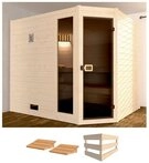 weka Sauna Valida Eck 3, BxTxH: 239 x 189 x 203,5 cm, 38 mm, ohne Ofen