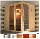 weka Sauna Kemi Panorama, BxTxH: 162 x 193 x 200 cm, 45 mm, 7,5 kW Ofen mit ext.