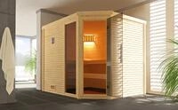 weka Sauna Design-Sauna CUBILIS 3, BxTxH: 248 x 198 x 205 cm, 45 mm, Blockbohlen im