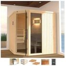weka Sauna Varberg 3, BxTxH: 194 x 194 x 199 cm, 57 mm, 7,5 kW Bio-Ofen mit ext.