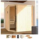 weka Sauna Varberg 3, BxTxH: 194 x 194 x 199 cm, 57 mm, 7,5 kW Ofen mit ext.