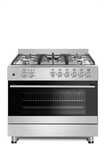 Gasline Gas-Standherd mit Gasbackofen GAG90GOINX, mit 1-fach-Teleskopauszug, 90 cm