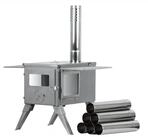 CampFeuer Feuerstelle Edelstahl Zeltofen, 51,5 x 42 x 216 cm, Zeltheizung...