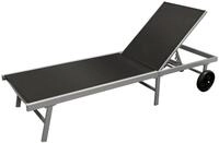 DEGAMO Rollliege OSTIA, 1 St., Aluminium silbergrau, Textilgewebe schwarz, L&auml;nge