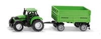 Siku Modelltraktor siku DEUTZ-FAHR mit Fortuna 2-Achs-Anh&auml;nger