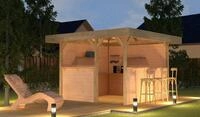 weka Holzpavillon Gartenlaube 657 Gr.2, Set mit 2 R&uuml;ckw&auml;nden, Tresenwand und