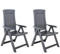 vidaXL Sitzgruppe vidaXL 2 St&uuml;ck verstellbare Klappst&uuml;hle aus Kunststoff,...