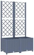 vidaXL Pflanzk&uuml;bel, Pflanzkasten mit Spalier Dunkelgrau 80x40x136 cm PP