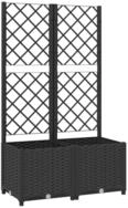 vidaXL Pflanzk&uuml;bel, Pflanzkasten mit Spalier Schwarz 80x40x136 cm PP