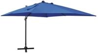 vidaXL Sonnenschirm Ampelschirm mit LED-Beleuchtung 300 cm Azurblau