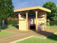 weka Holzpavillon Gartenlaube 657 Gr.1, Set mit 2 R&uuml;ckw&auml;nden, Tresenwand und