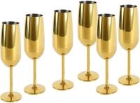 ECHTWERK Glas Sekt-/Champagnerkelch, 6-tlg., Edelstahl, Unzerbrechliche Gl&auml;ser f&uuml;r
