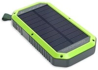 Realpower PB-10000 Solar Powerbank, mit LED Lampe 10000 mAh USB-C QI