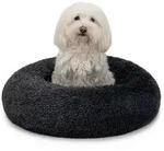 lionto Tierkissen Donut rund mit Rand, Pl&uuml;schbezug, weiches & gem&uuml;tliches Hundebett
