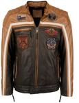 Lederjacke TOP GUN "Lederjacke TGJ1005", Herren, Gr. 3XL, braun (schwarz braun,