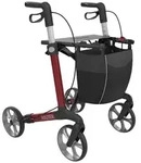 Rehasense Rollator Leichtgewichts Rollator Router - TPE-beschichtete R&auml;der rot...
