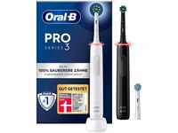 Oral-B Elektrische Zahnbürste Pro 3 3900, Aufsteckbürsten: 3 St., Doppelpack 3