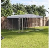 vidaXL Hundezwinger vidaXL Outdoor-Hundezwinger mit &Uuml;berdachung 382x382x225 cm