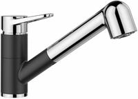 Blanco K&uuml;chenarmatur WEGA-S II SILGRANIT-Look Einhebelmischer schwarz/chrom,