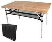 Skandika Campingtisch Tolja Bambus Falttisch mit Netzablage, 3-Fach...